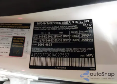 2018 Mercedes-Benz Amg Gle 63 Coupe S 4Matic из США, поврежденный, VIN 4JGED7FB0JA097557